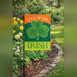 Luck of the Irish Applique Garden Flag Shamrock St. Patrick’s Day Decor